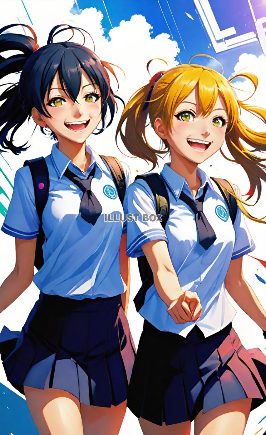 女子高生　イラスト