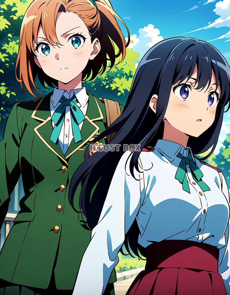 女子高生　イラスト