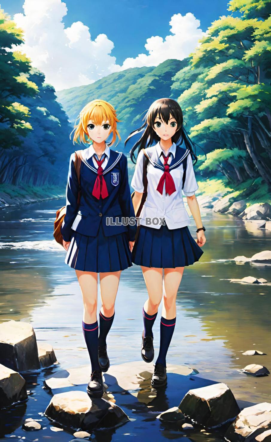 女子高生　イラスト