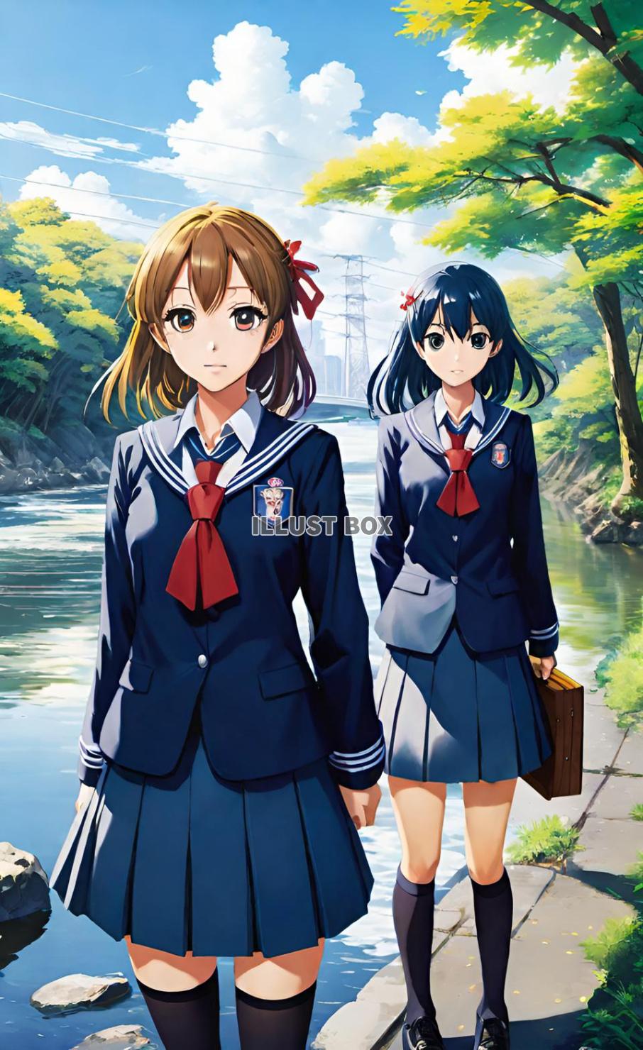 女子高生　イラスト