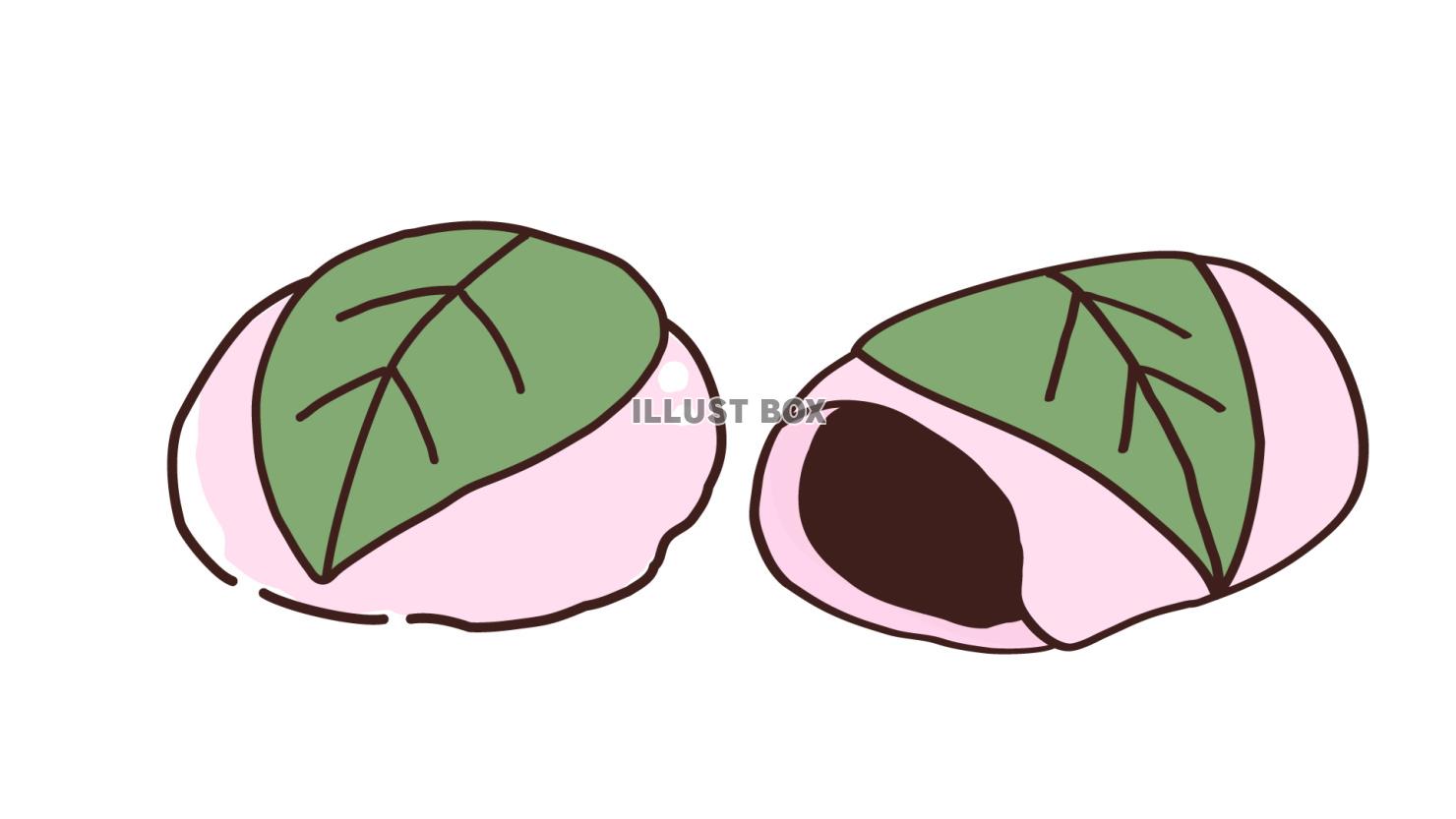 関東風・関西風桜餅のイラスト