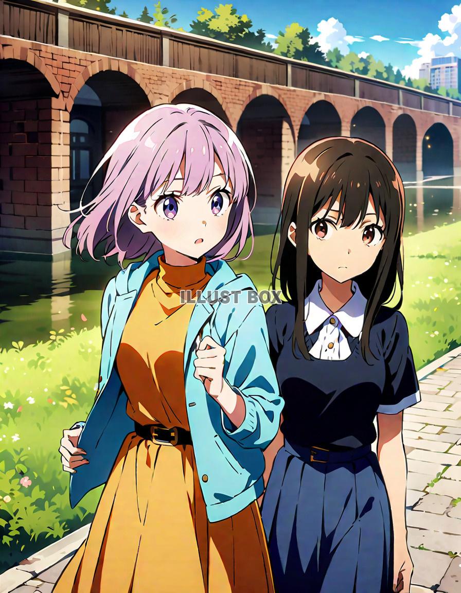女子高生　イラスト