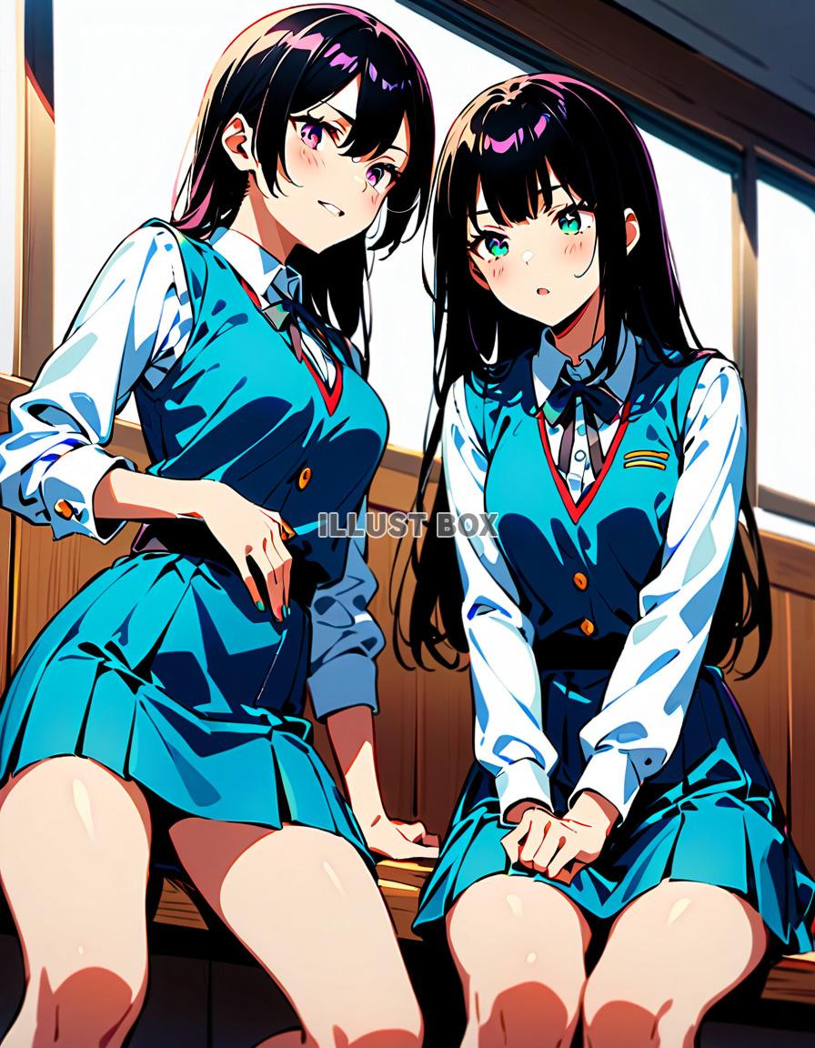 女子高生　イラスト