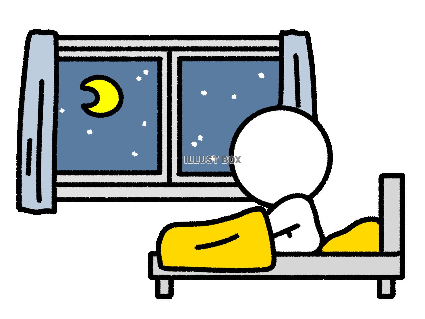 夜とベッドと棒人間