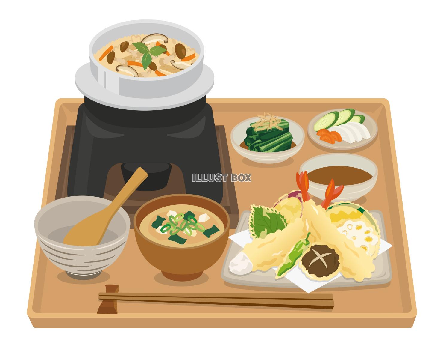 食事★和食★釜めし定食★炊き込みご飯★きのこ釜めし