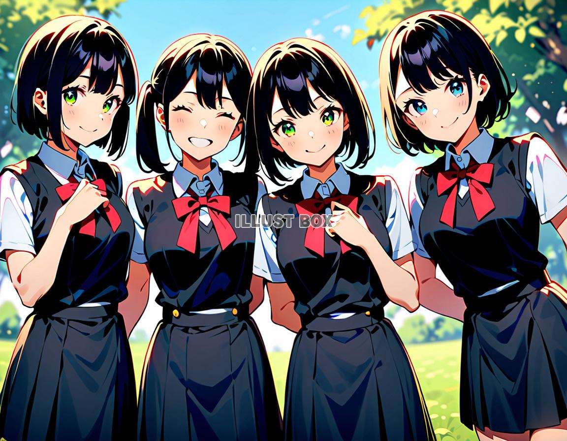 女子高生　イラスト　