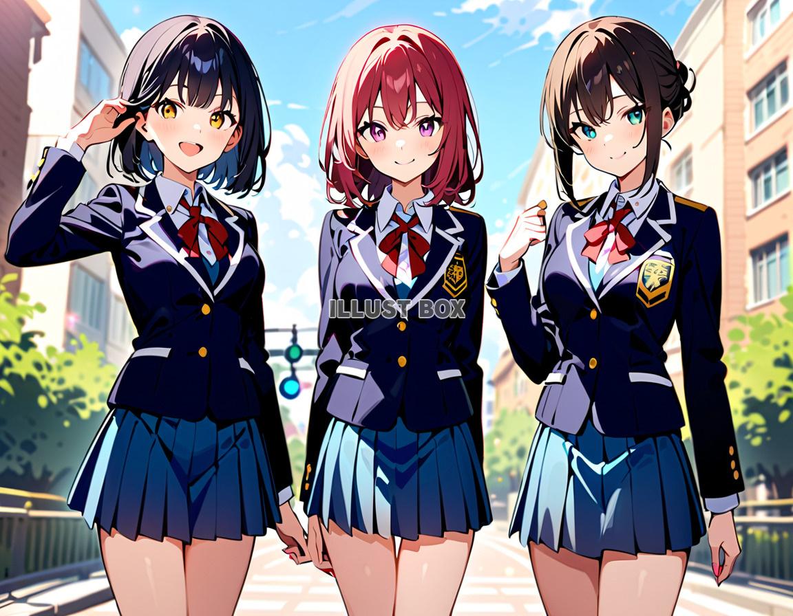 女子高生　イラスト