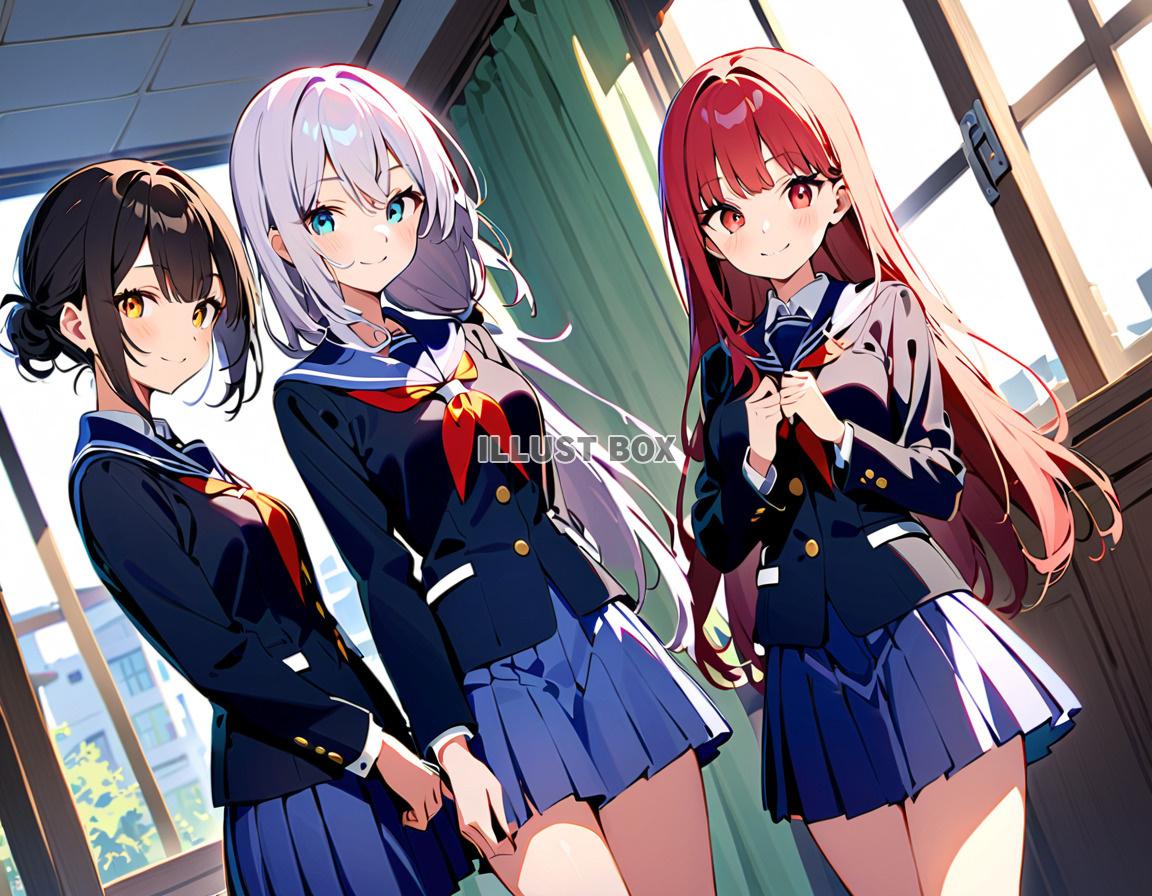 女子高生　イラスト