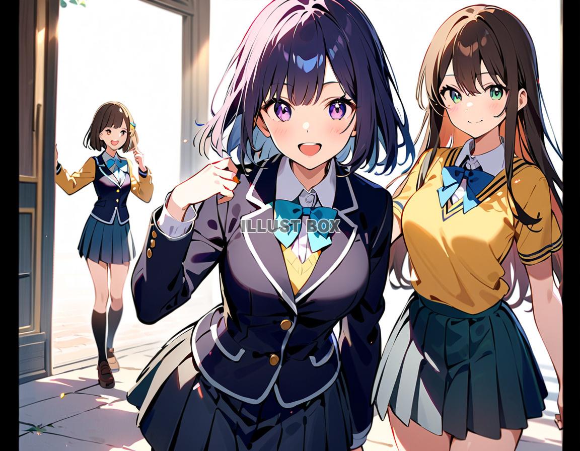 女子高生　イラスト