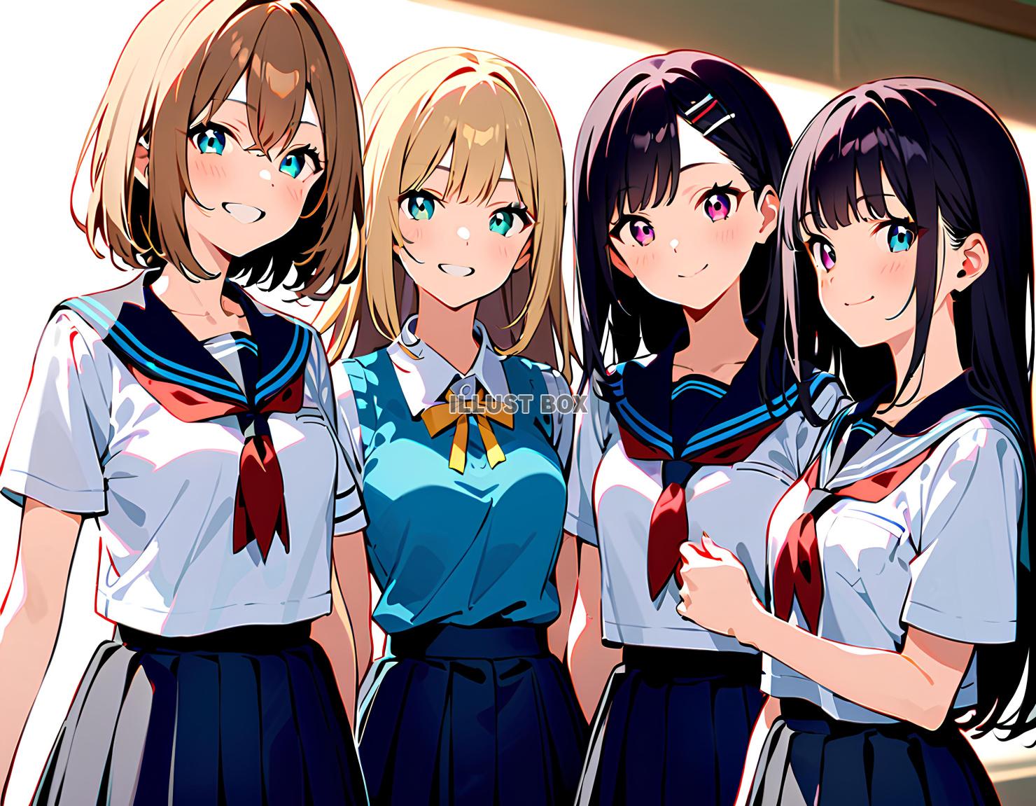 女子高生　イラスト