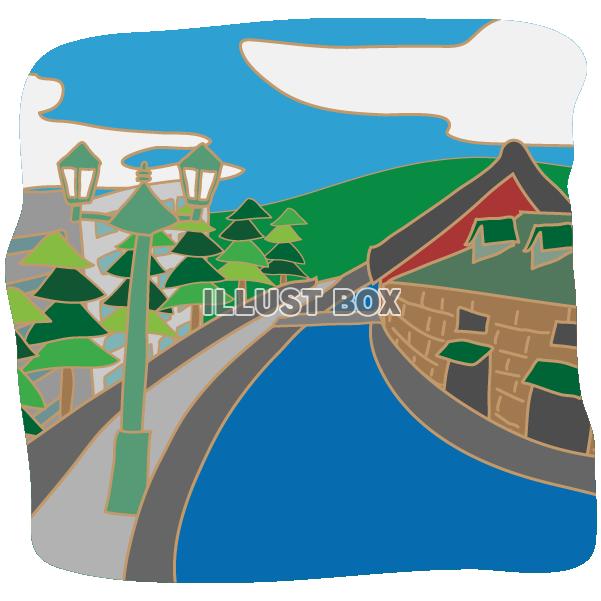 昼の小樽運河の風景