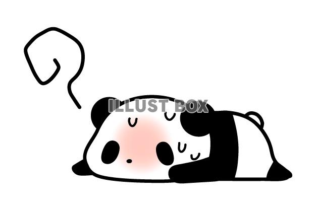 熱中症？風邪ぐったりしているパンダフリーイラスト