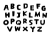 シンプルな手書きのアルファベット（黒）