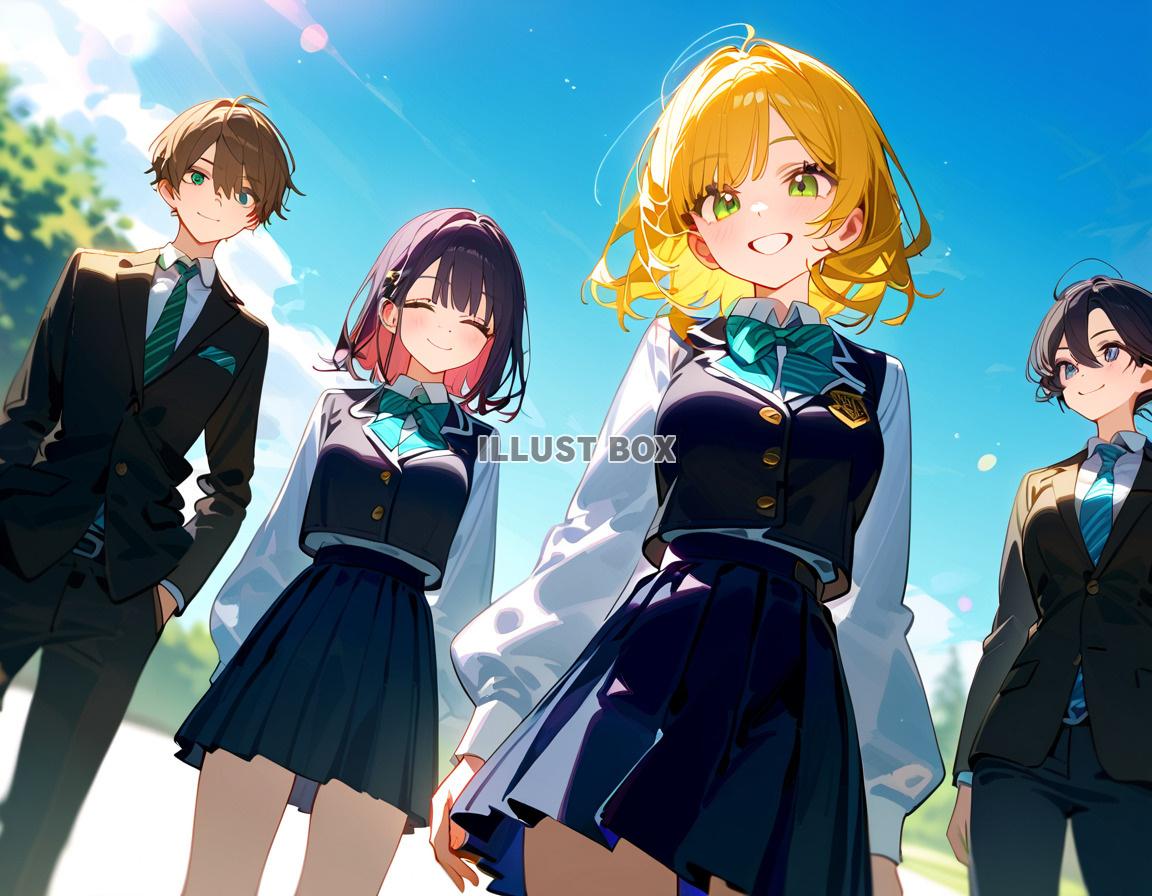 女子高生・男子高校生　イラスト