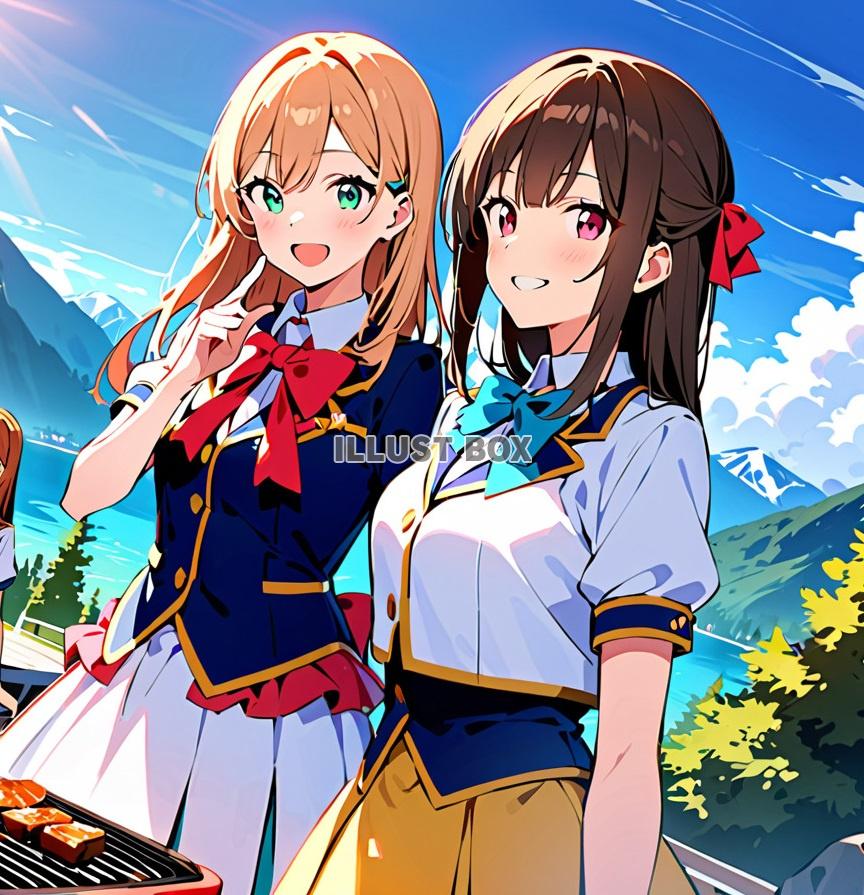 女子高生　イラスト