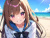 女子高生　イラスト　夏休みに海水浴