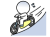 坂道で自転車を止めることができない棒人間