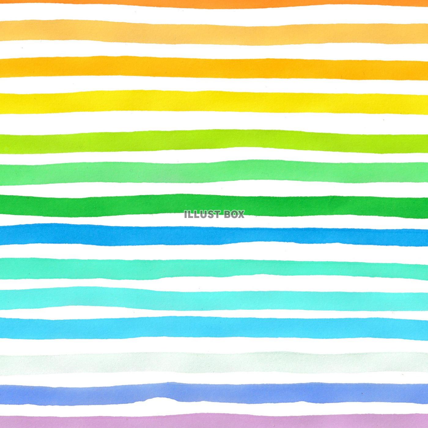 虹色の手書きボーダー柄テクスチャ背景　513