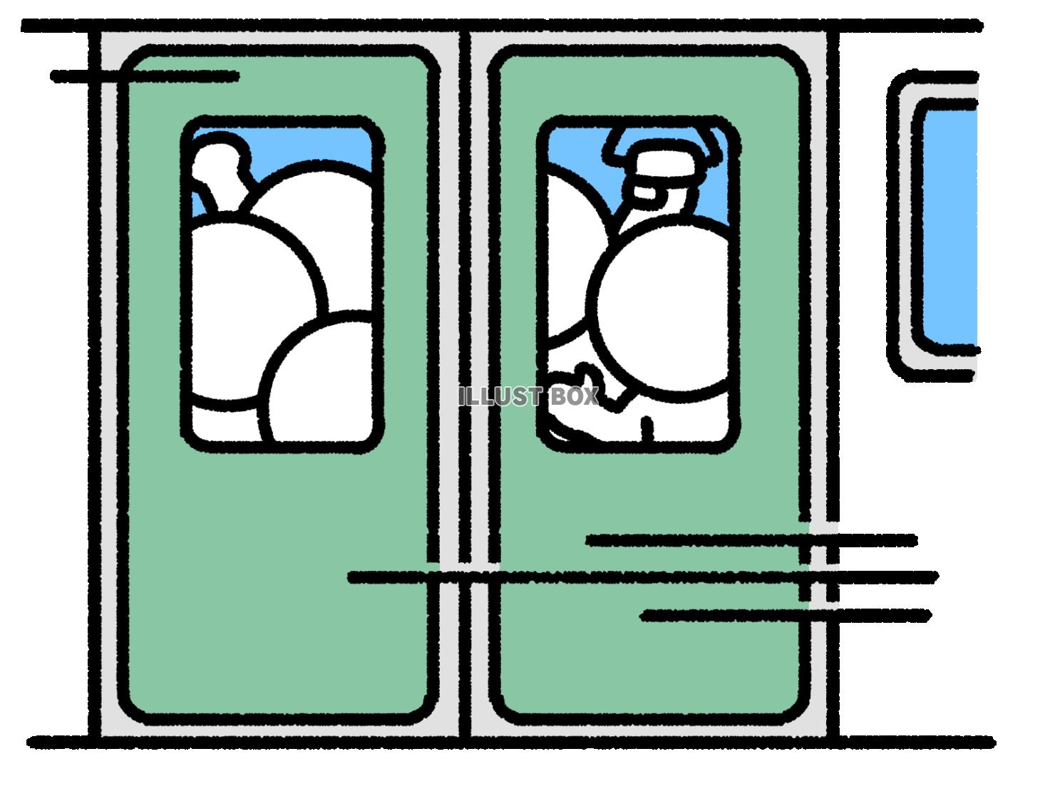 満員電車に乗る棒人間