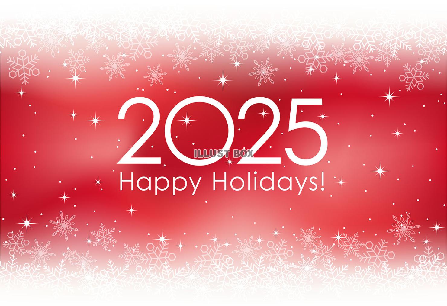 2025年　新年とハッピーホリデイのカードテンプレート