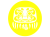 黄色のだるまのシルエット