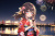 女子高生　イラスト　 夏休みと 花火