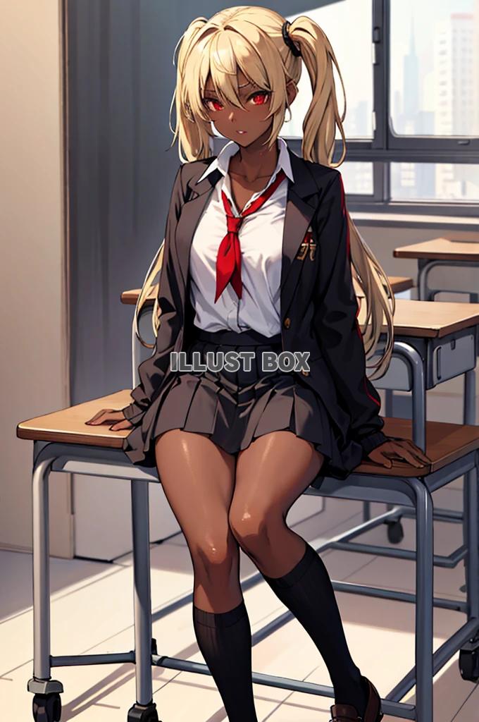 女子高生　黒ギャルヤンキー　イラスト
