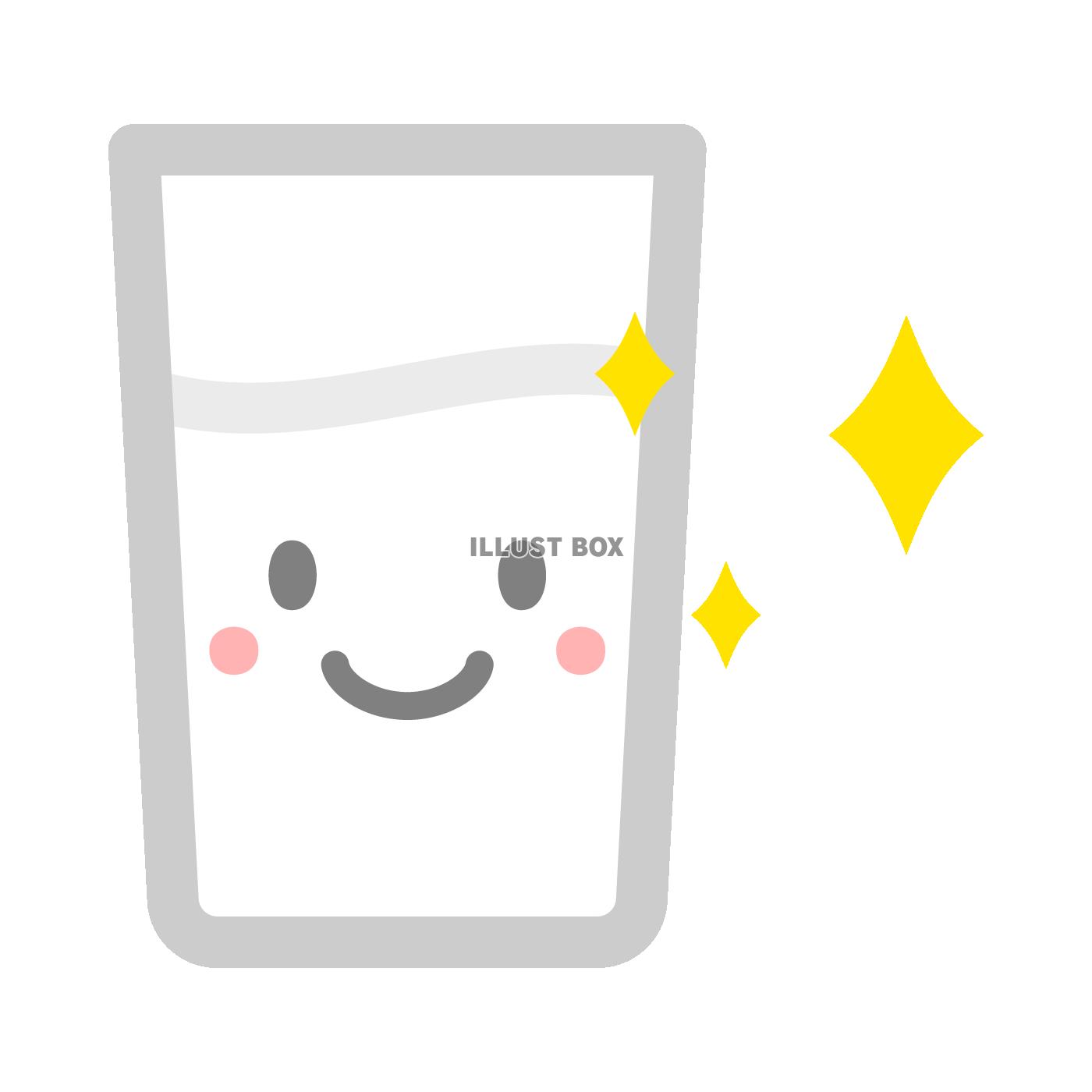笑顔のコップの牛乳