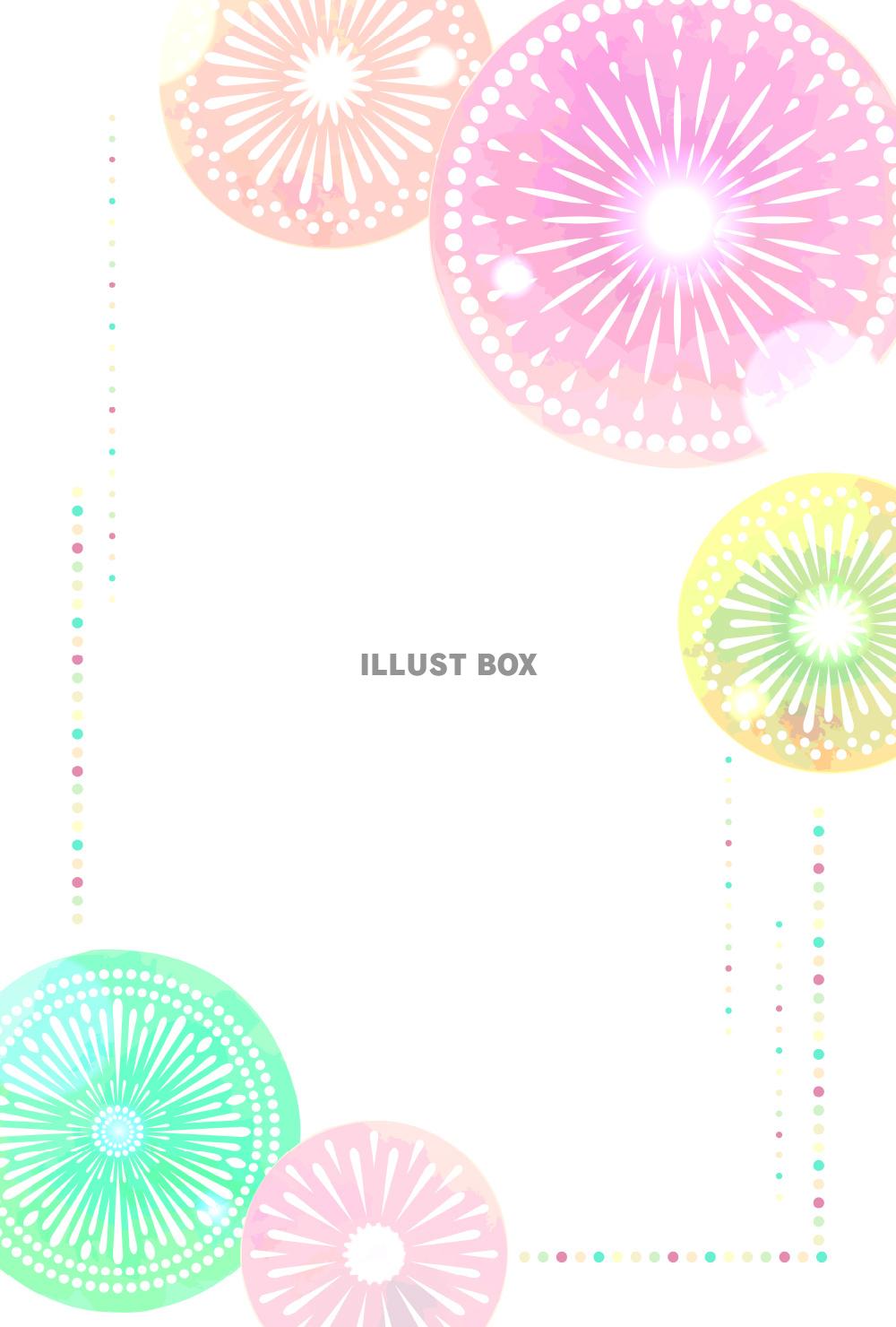 かわいい花火のポストカード