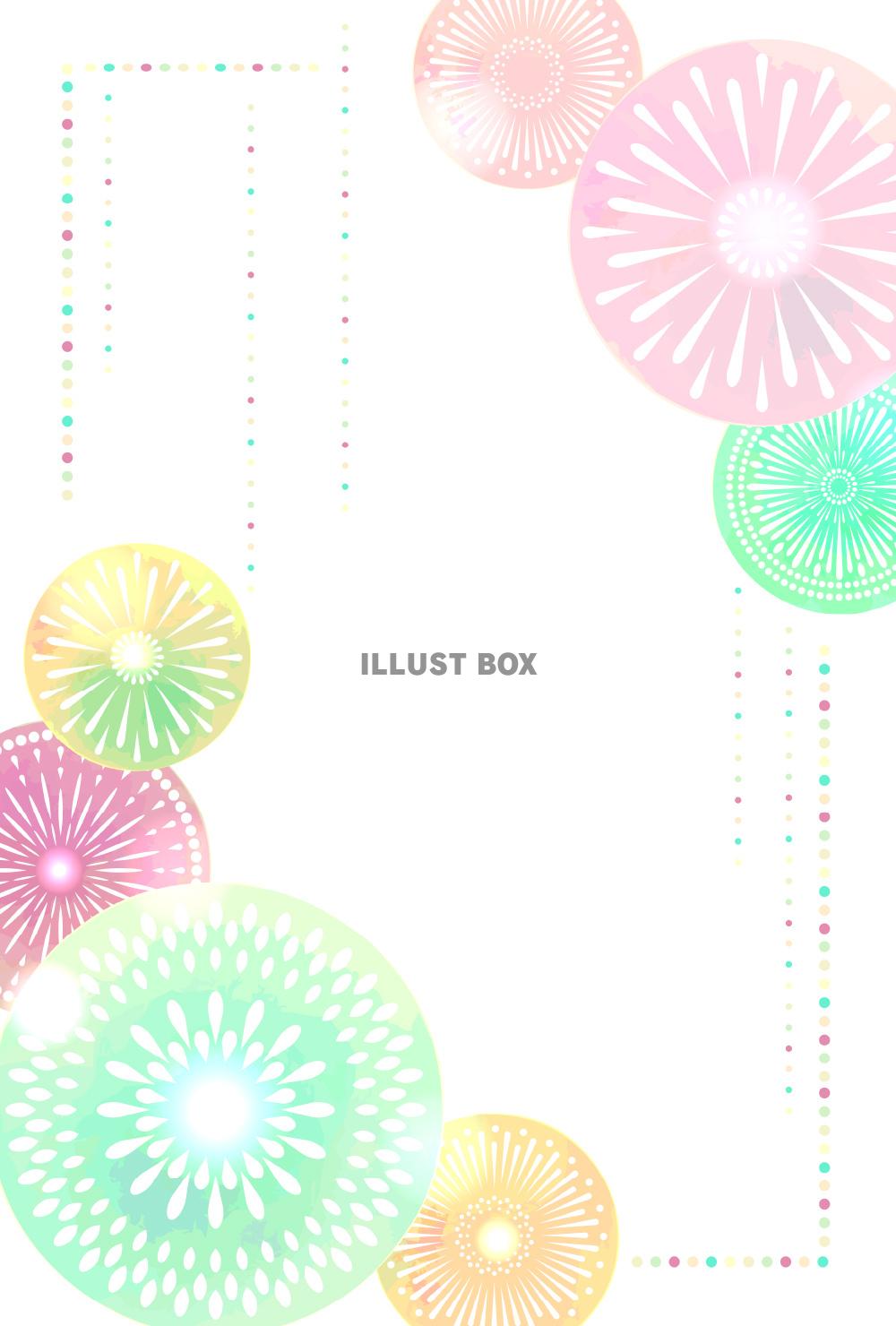かわいい花火のポストカード