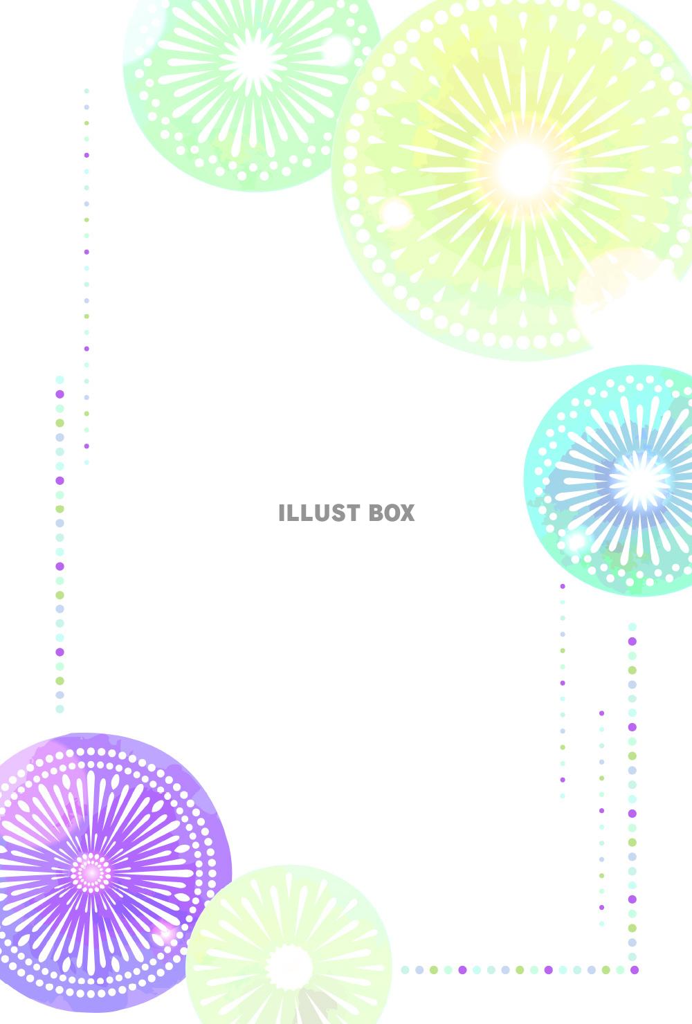 かわいい花火のポストカード