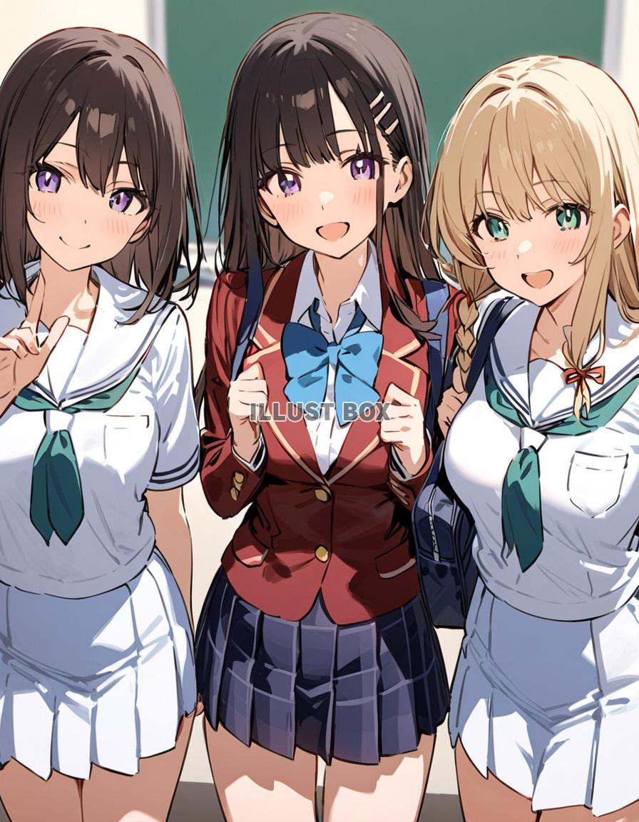 女子高生　イラスト
