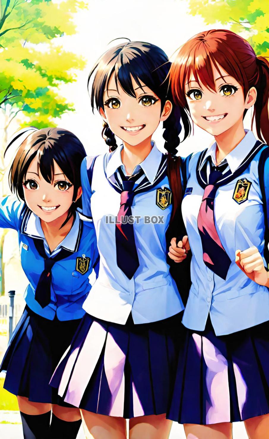 女子高生　イラスト