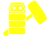 黄色のだるま落としのシルエット