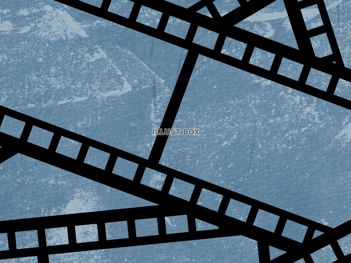 重なり合う映画フィルム入りの青いテクスチャ背景　527