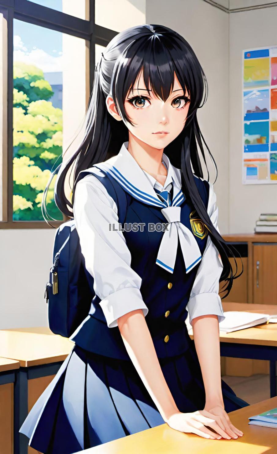 女子高生　イラスト