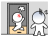 怒っている人から隠れる棒人間