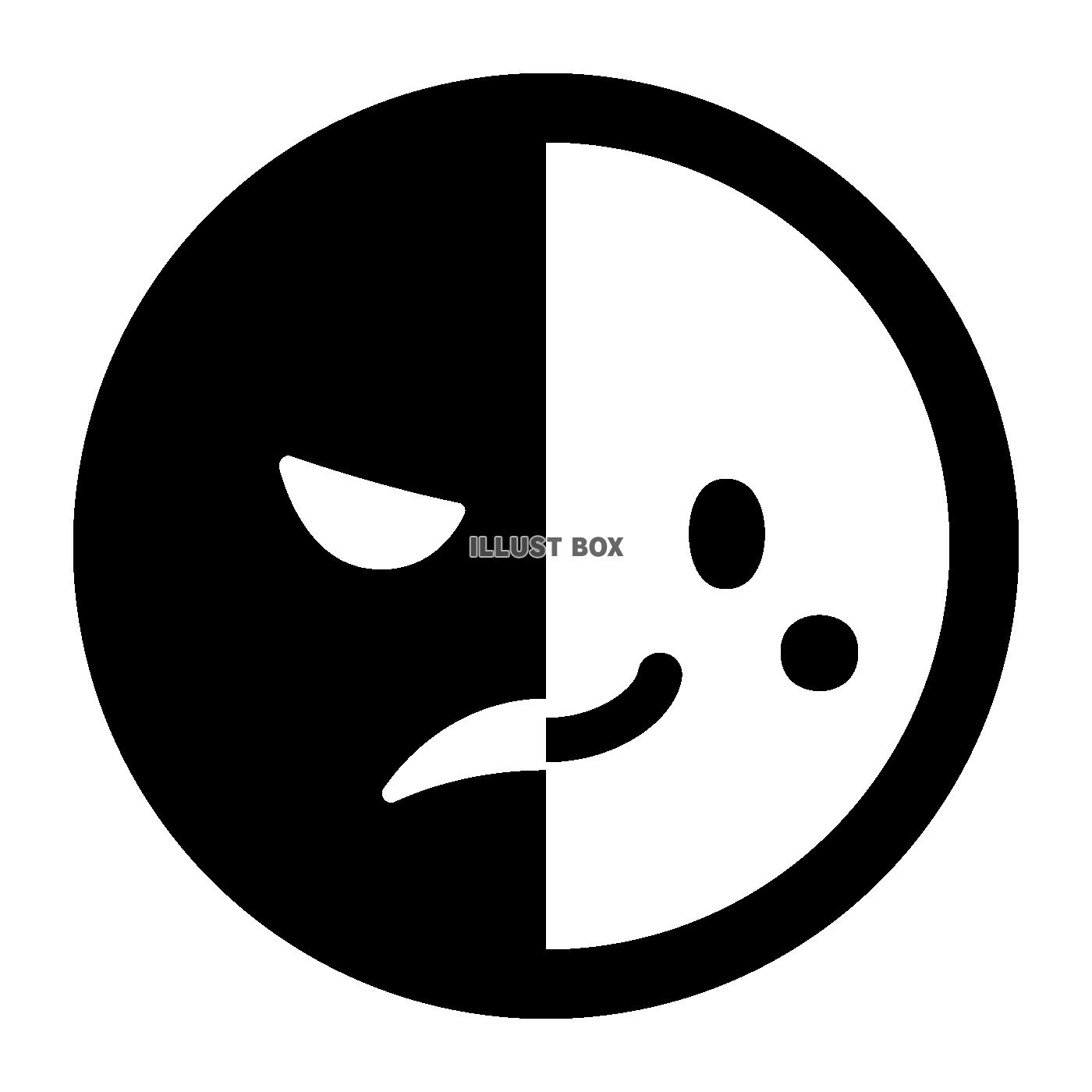 二面性のある顔のアイコン