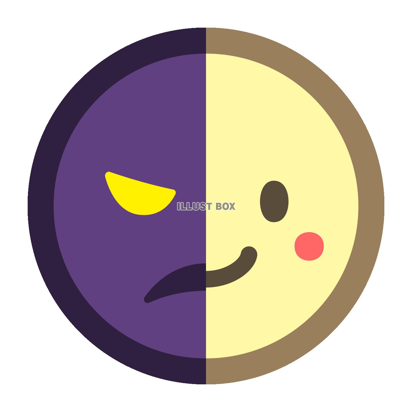 二面性のある顔のアイコン