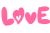 ラブの文字　ピンク色