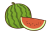 スイカのイラスト（大玉・カット）
