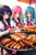 女子高生　イラスト　夏休みにキャンプでバーベキュー