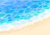 水彩で描いた波打ち際のベクターイラスト