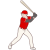 バットを構えた野球選手