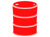 赤色のドラム缶のシルエット