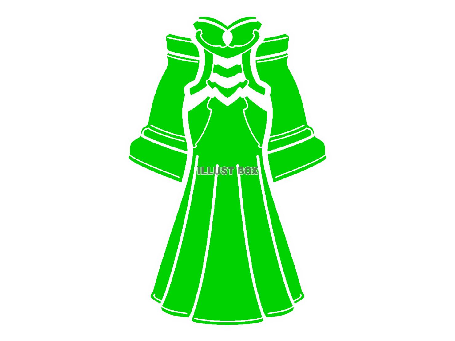 緑色のドレスのシルエット