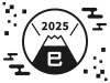 2025年巳年の年賀状 シンプルな富士山のロゴ（黒）
