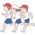 運動会の徒競走で走っている子供たち