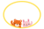 くまとうさぎの仲良しサークルフレーム/PNG