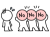 noと言う3人の棒人間
